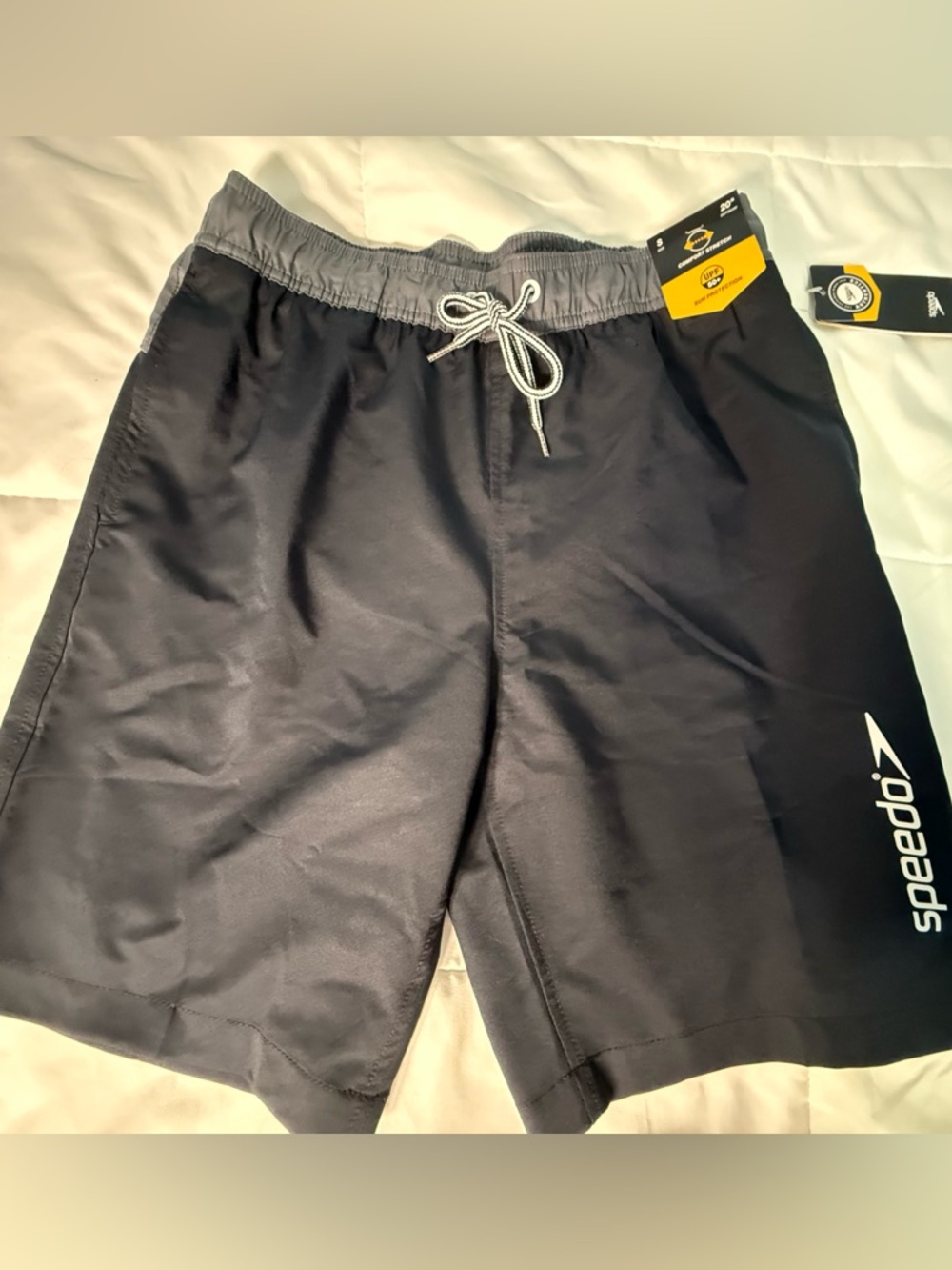 Speedo Mens Swim Trunks with liner Black NWT NEW